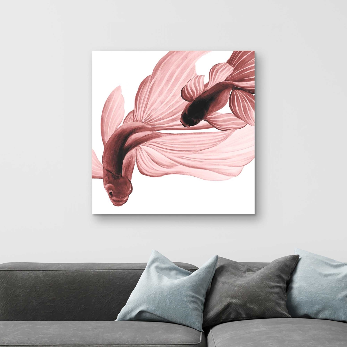 C1RC3232SOE2QL 32 x 32 in. Red Betta Fish Coastal Canvas - Aquatic Home Decor Art