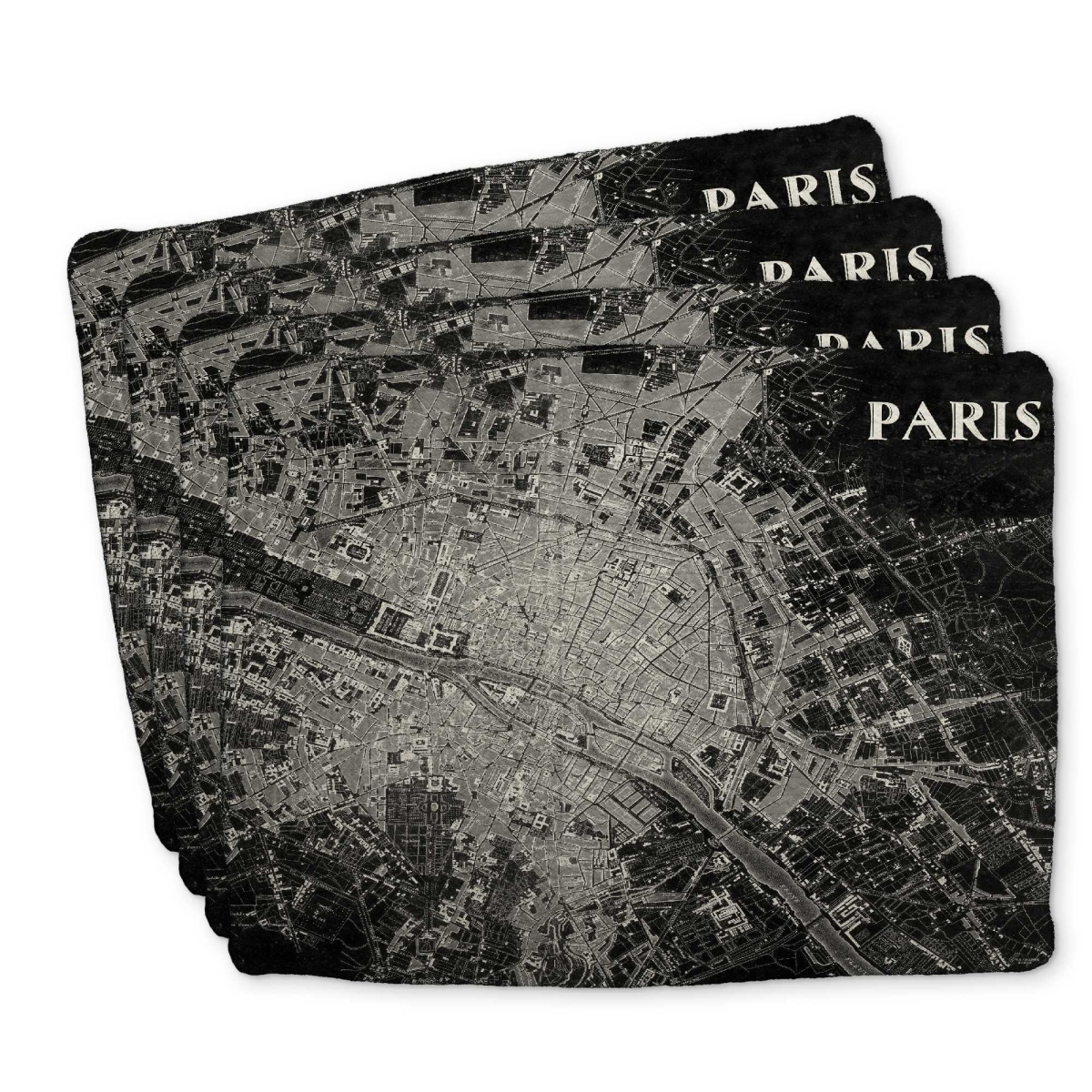 Picture of Begin Home Decor C4BP1418NDPRIP 14 x 18 in. Airplane Satellite View Braided Polyester Placemat - Decor - Set of 4