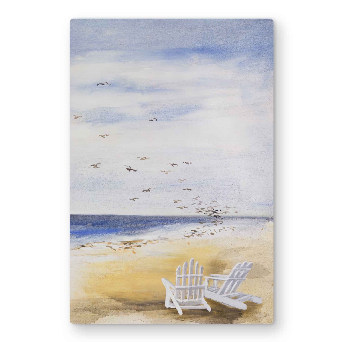 C1MP2436A61I20 24 x 36 in. Day at the Beach - Coastal Illustrative Metal Print Wall Art for