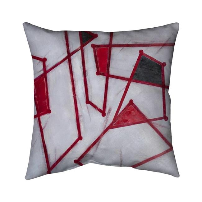 Picture of Begin Home Decor 5542-1616-AB15 16 x 16 in. Red Outlines Shapes-Double Sided Print Outdoor Pillow Cover