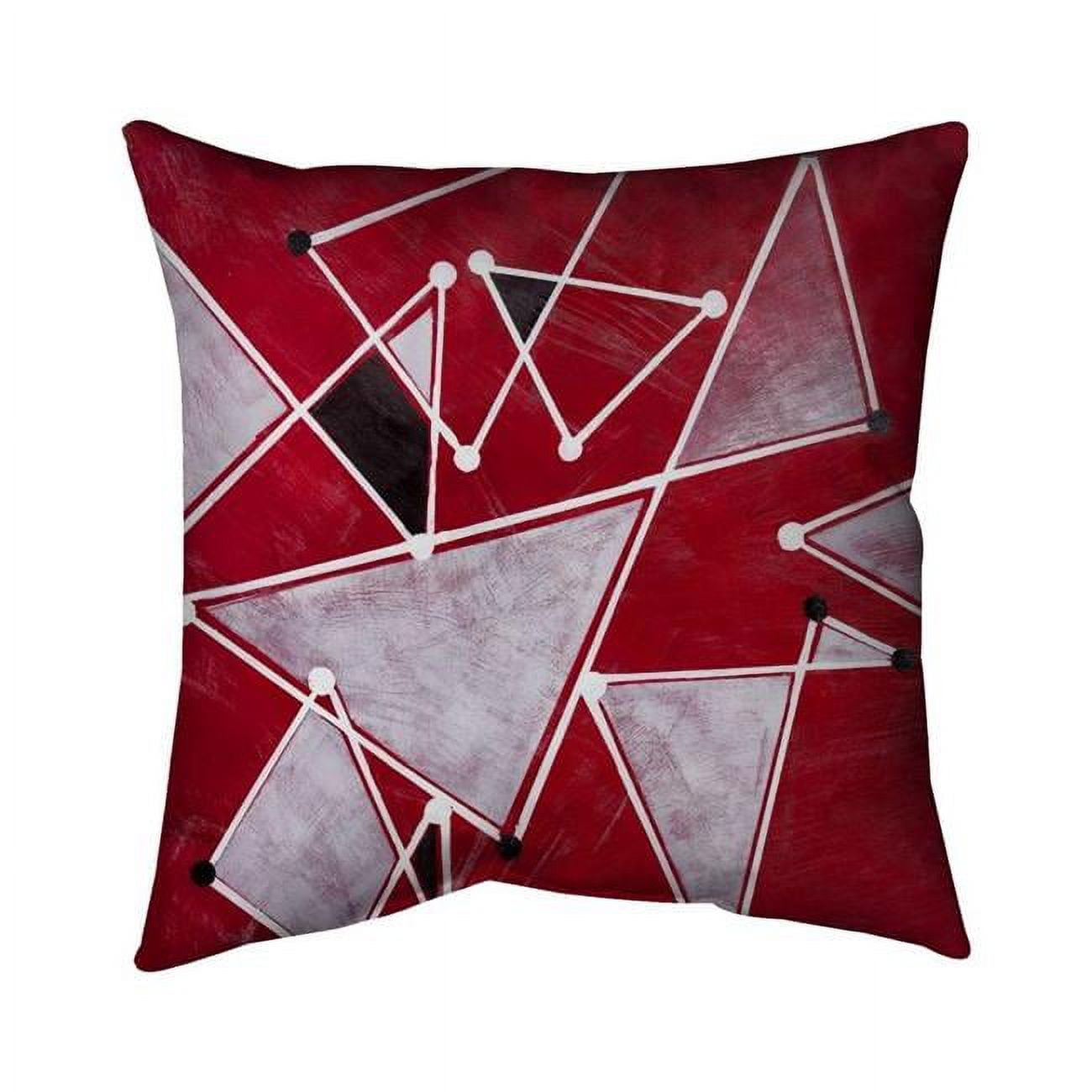 Picture of Begin Home Decor 5542-1616-AB16 16 x 16 in. White Triangles on Red Background-Double Sided Print Outdoor Pillow Cover