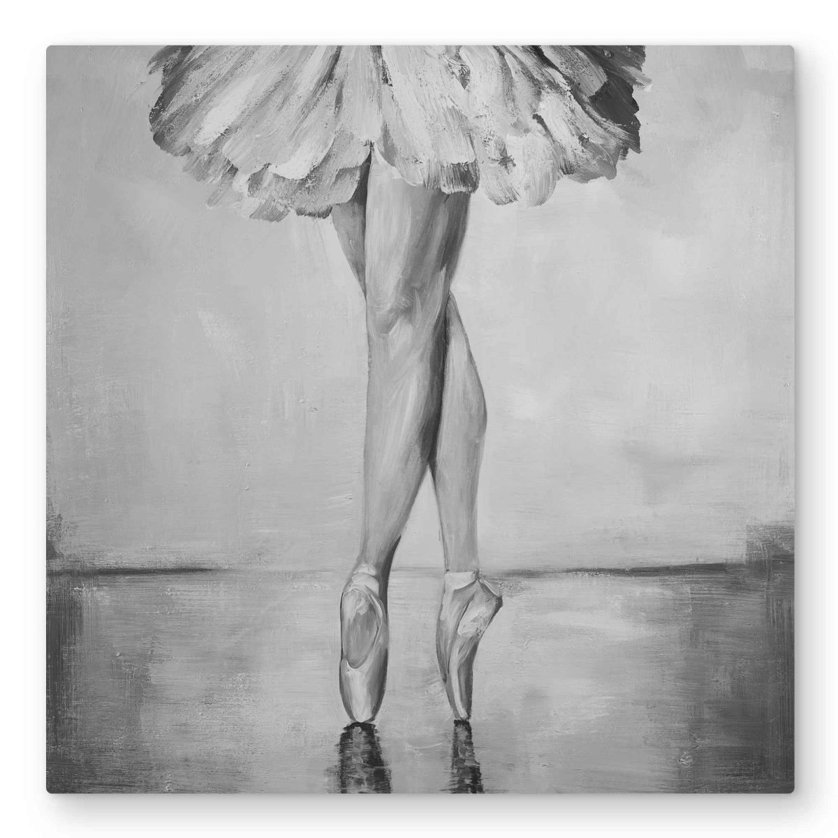 C1MP3232RMF4CD 32 x 32 in. Ballet Classic Steps - Black & White Metal Print Wall Art - Decor