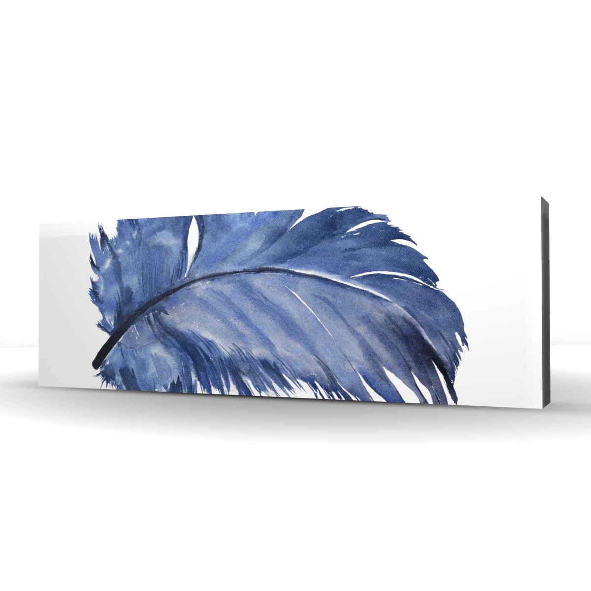 C1RC2060DEHO33 20 x 60 in. Watercolor Blue Feather - Classic Blue Office Canvas Decor