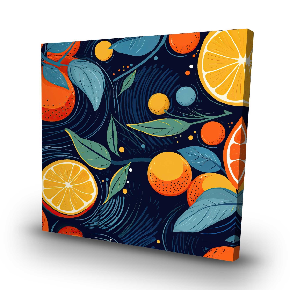 C1RC32320D1590 32 x 32 in. Floating Citrus - Kitchen Yellow Canvas for Home Decor