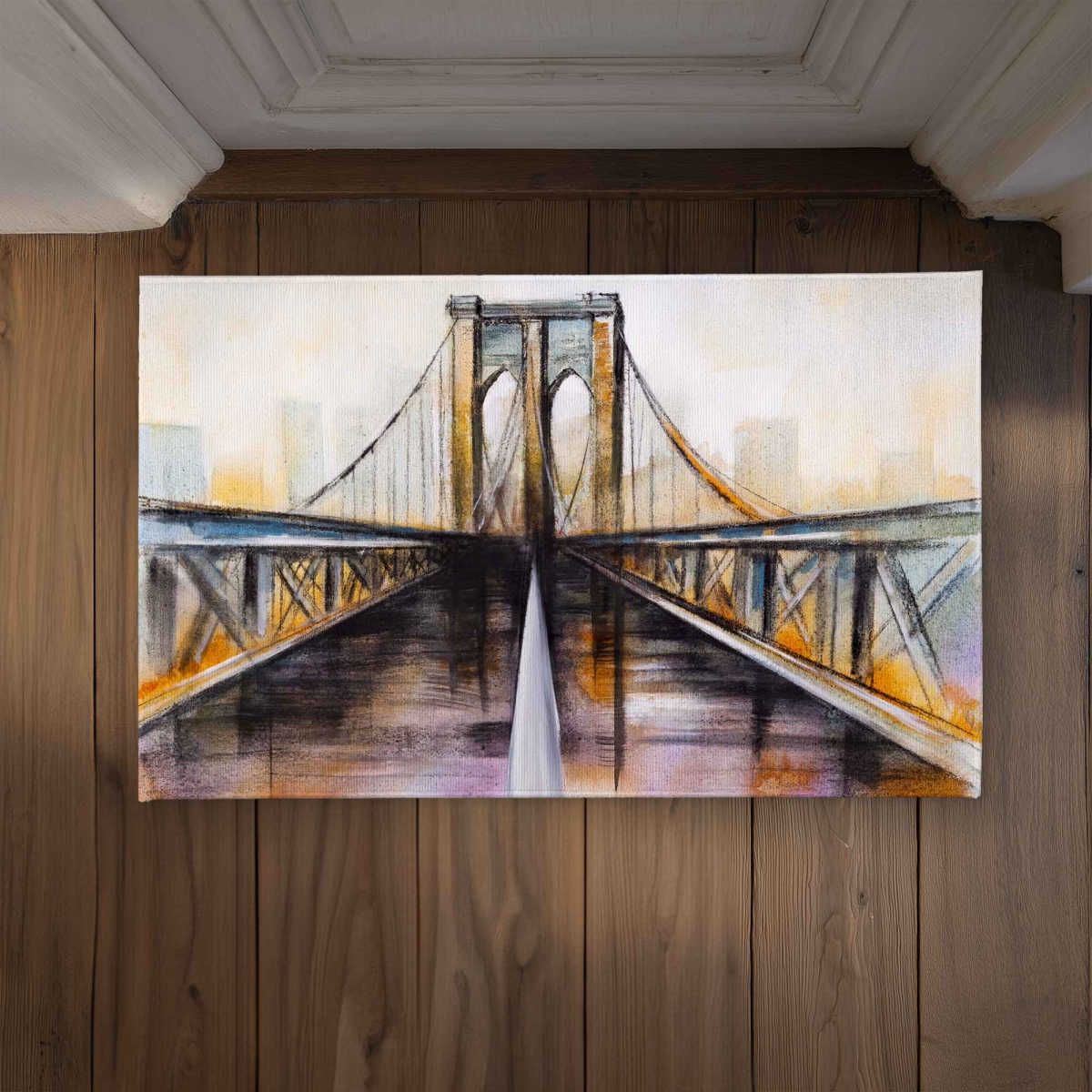 CODM2134F50CYX 21 x 34 in. Colorful Brooklyn Bridge Romantic Bedroom Door Mat - Decor