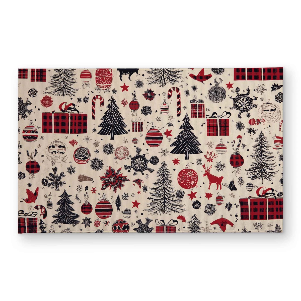 CODM2134GXDHV0 21 x 34 in. Christmas Gift Pattern Red Indoor & Outdoor Door Mat - Decor