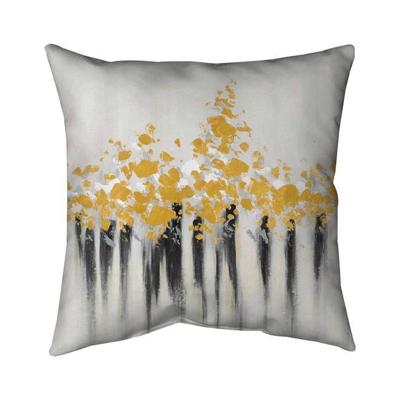 Picture of Begin Home Decor 5542-1616-AB33 16 x 16 in. Abstract Gold Flowers-Double Sided Print Outdoor Pillow Cover