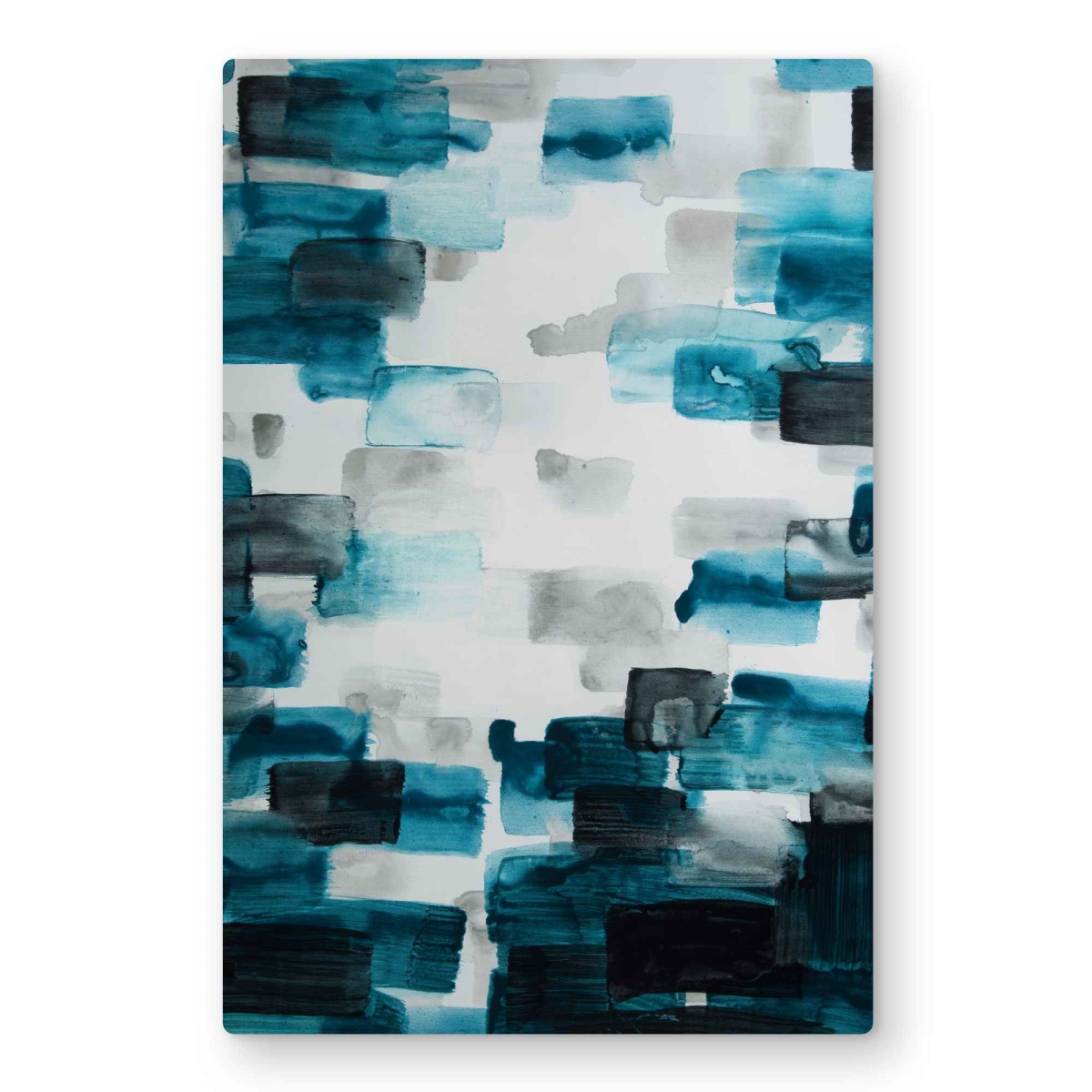 C1MP2436WT6MR7 24 x 36 in. Turquoise & Gray Squares Wall Art - Modern Metal Kitchen Decor