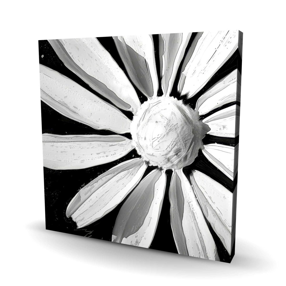C1RC36362R4EBY 36 x 36 in. Desaturated Flower Blue Canvas - Elegant Home Decor Art