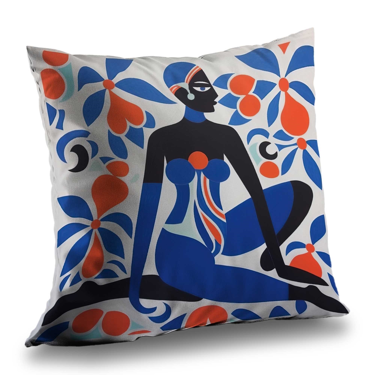 C1PC1414PZC4WH 14 x 14 in. Beautiful Posture - Shapes Red Poly Twill Throw