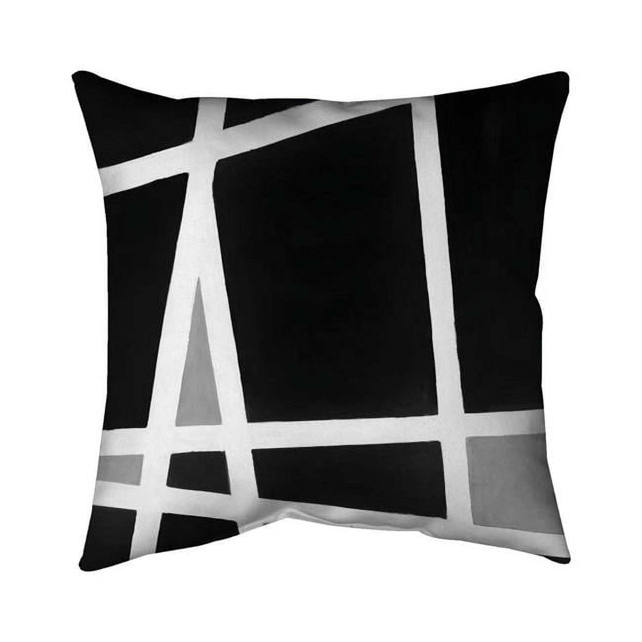 Picture of Begin Home Decor 5542-1616-AB36 16 x 16 in. Black & White Abstract Shapes-Double Sided Print Outdoor Pillow Cover