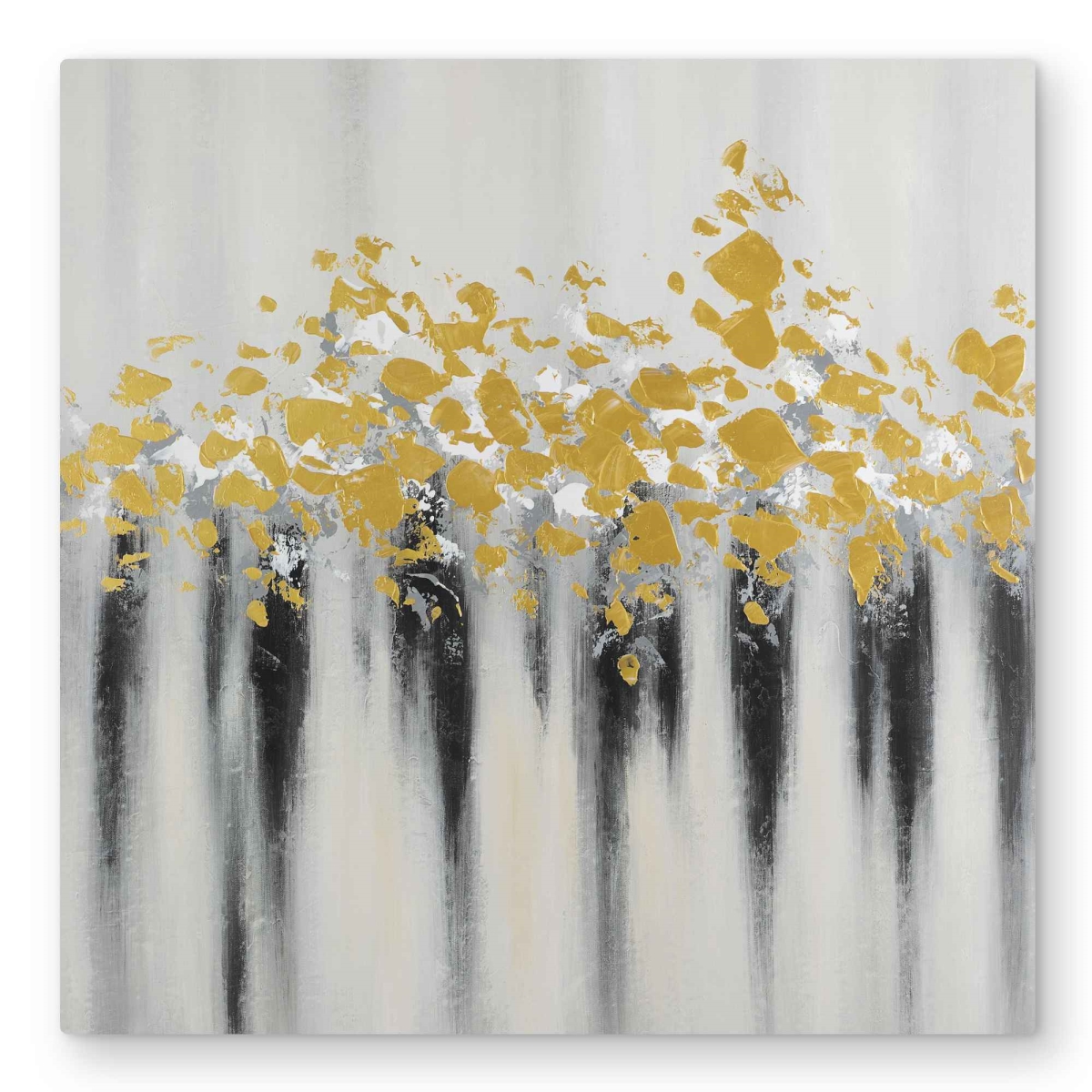 C1MP32323XFQRT 32 x 32 in. Small Golden Spots - Black Office Metal Print Wall Art for Home Decor