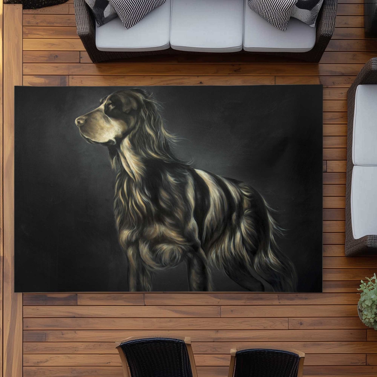 C1ROAR57FJGBL8 5 x 7 ft. Picard Spaniel Outdoor Rectangle Area Rug - Stylish Home Decor Accent