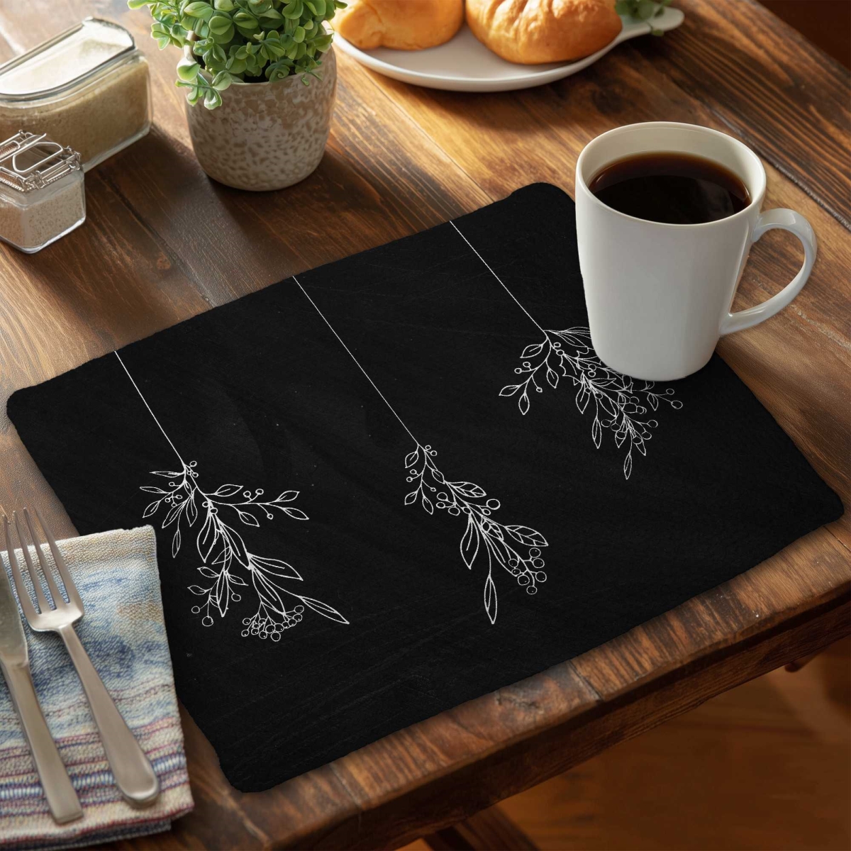 Picture of Begin Home Decor C4BP14189NY4H0 14 x 18 in. Mistletoe Braided Polyester Placemats - Stylish - Set of 4