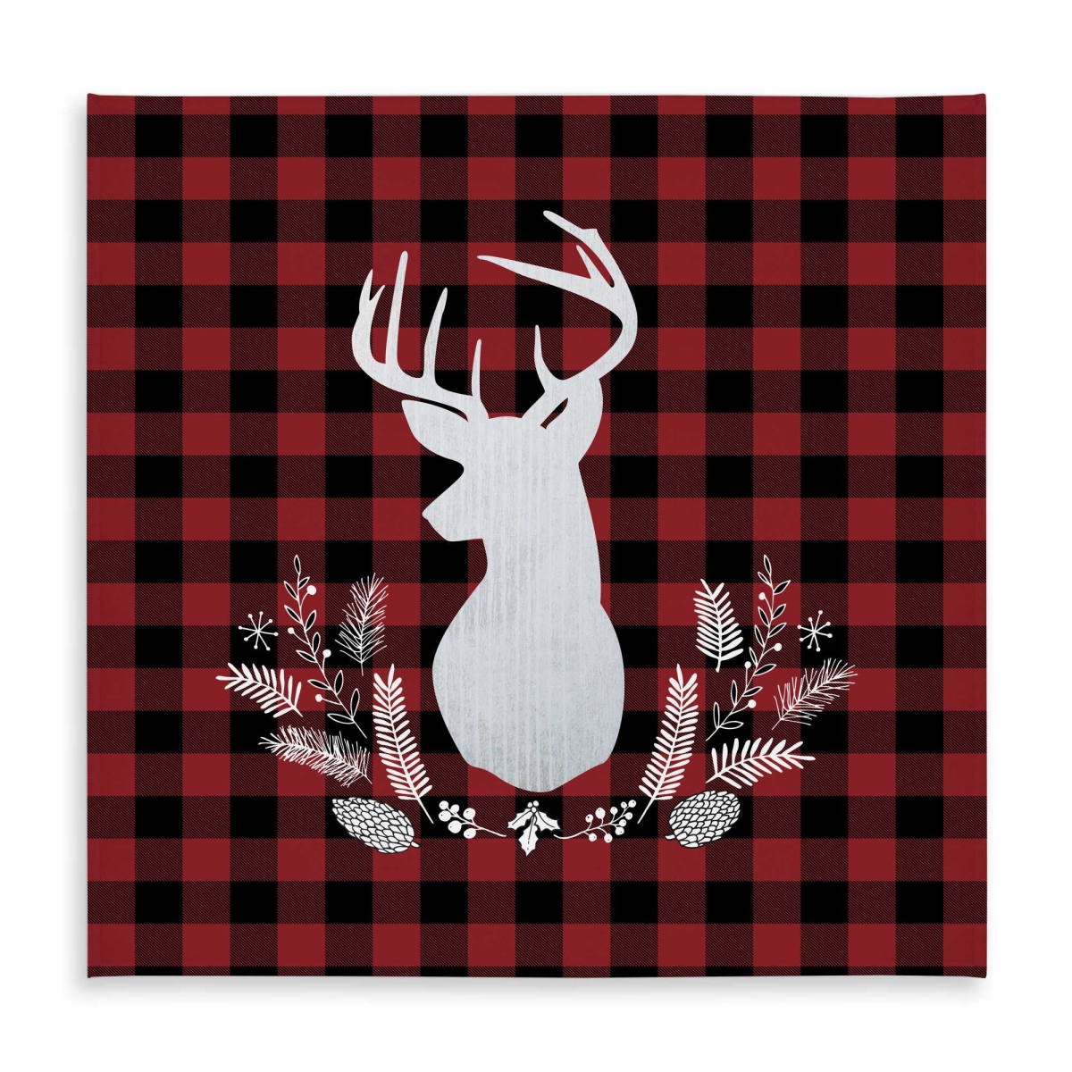 Picture of Begin Home Decor C1TC5858NXW8SL 58 x 58 in. Deer Plaid Red Rustic Tablecloth - Indoor & Outdoor Home Decor