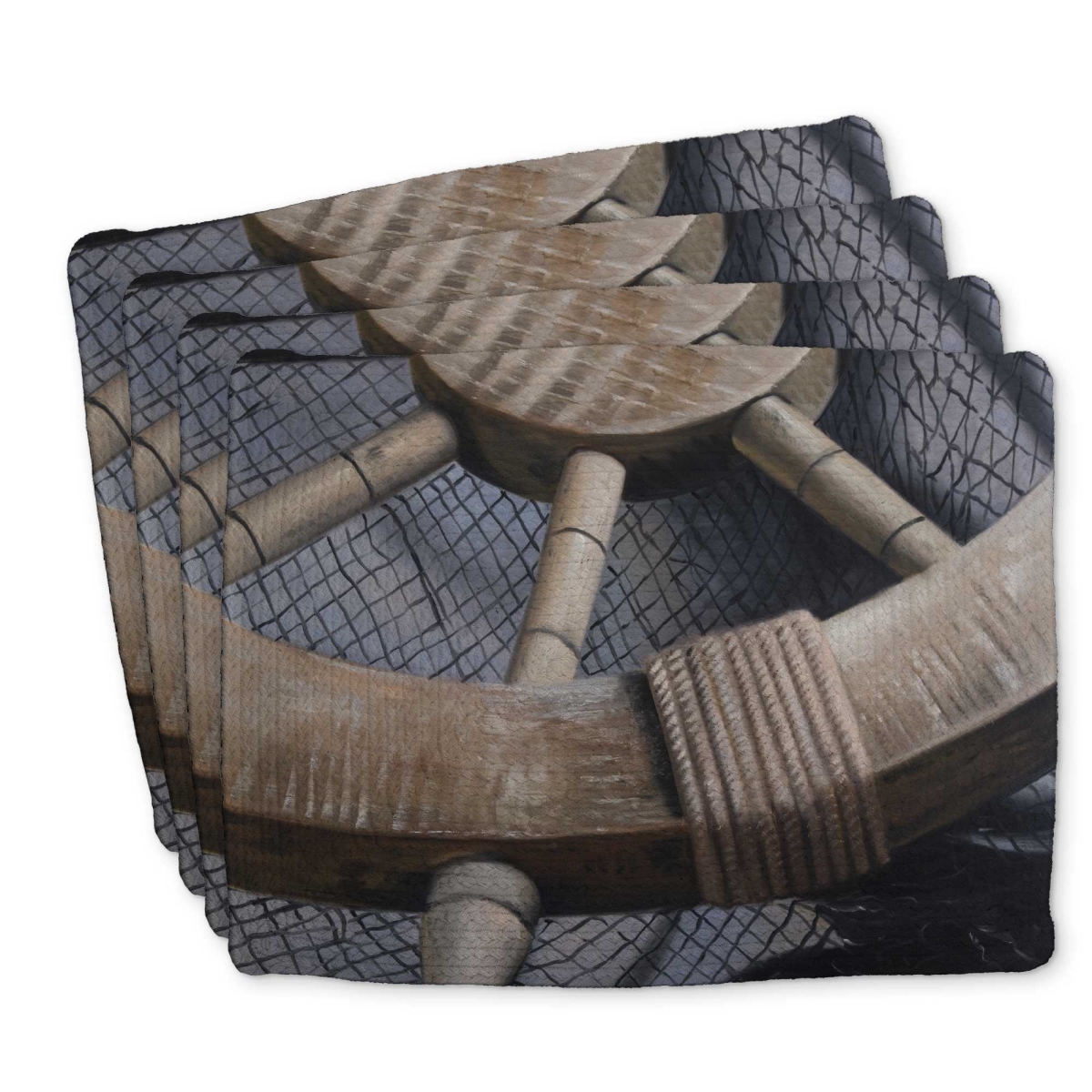 Picture of Begin Home Decor C4BP1418G3CZZO 14 x 18 in. Helm on a Fishing Net Closeup - Braided Polyester Placemat - Set of 4