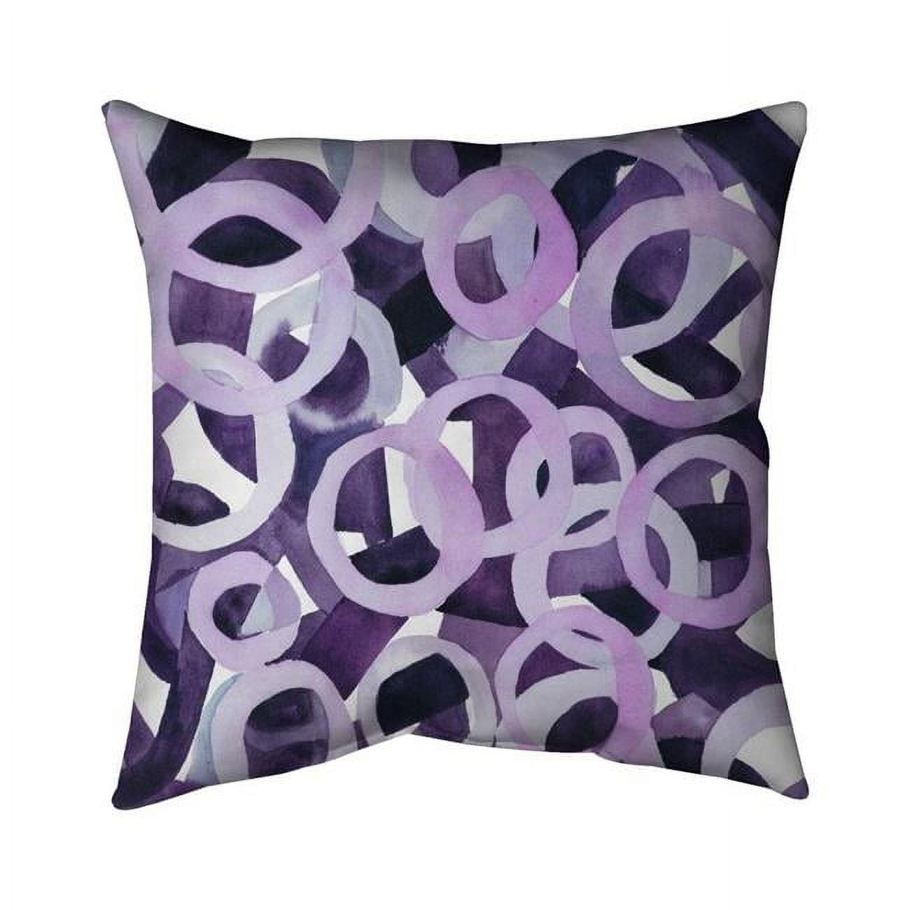 Picture of Begin Home Decor 5542-1616-AB47-1 16 x 16 in. Abstract Purple Rings-Double Sided Print Outdoor Pillow Cover