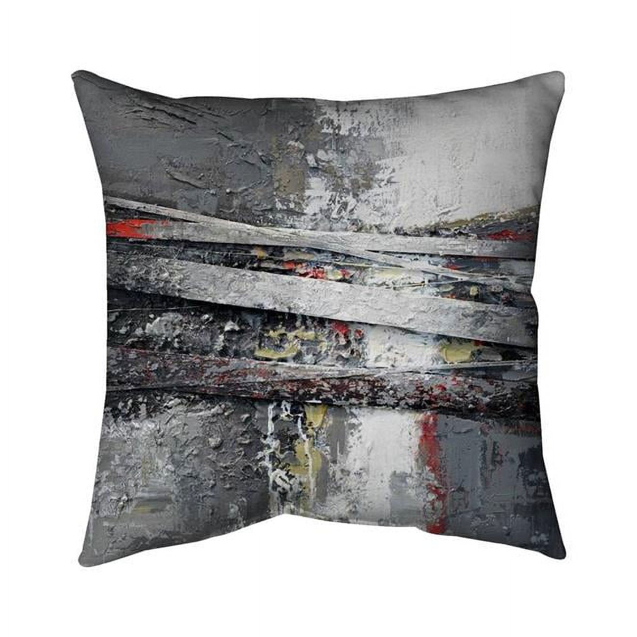 Picture of Begin Home Decor 5542-1616-AB5 16 x 16 in. Industrial & Texturized Abstract Stripes-Double Sided Print Outdoor Pillow Cover