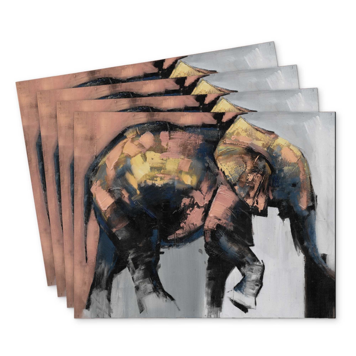 Picture of Begin Home Decor C4PP1418C9673H 14 x 18 in. Beautiful Elephant Polyester Placemat - Home Decor Accent - Set of 4