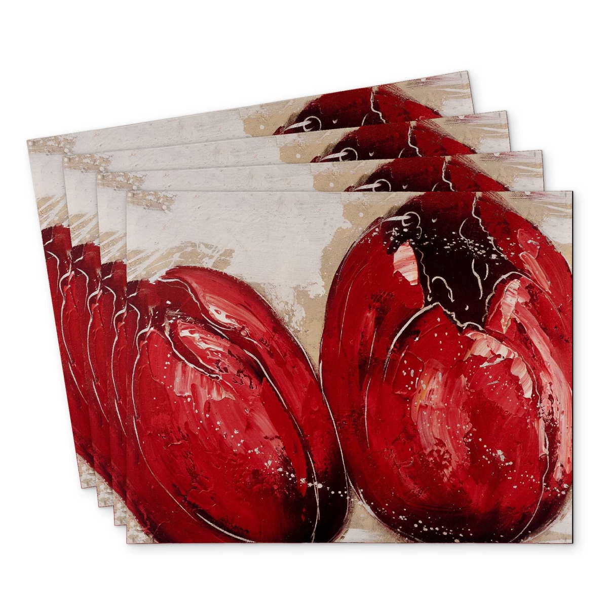 Picture of Begin Home Decor C4PP1418KCXSKB 14 x 18 in. Two Red Tulips Polyester Placemat - Home Decor Accent - Set of 4