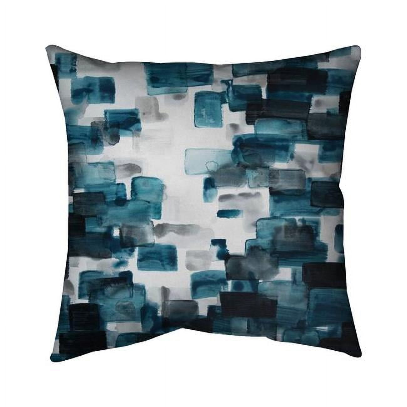 Picture of Begin Home Decor 5542-1616-AB57 16 x 16 in. Turquoise & Grey Shapes-Double Sided Print Outdoor Pillow Cover
