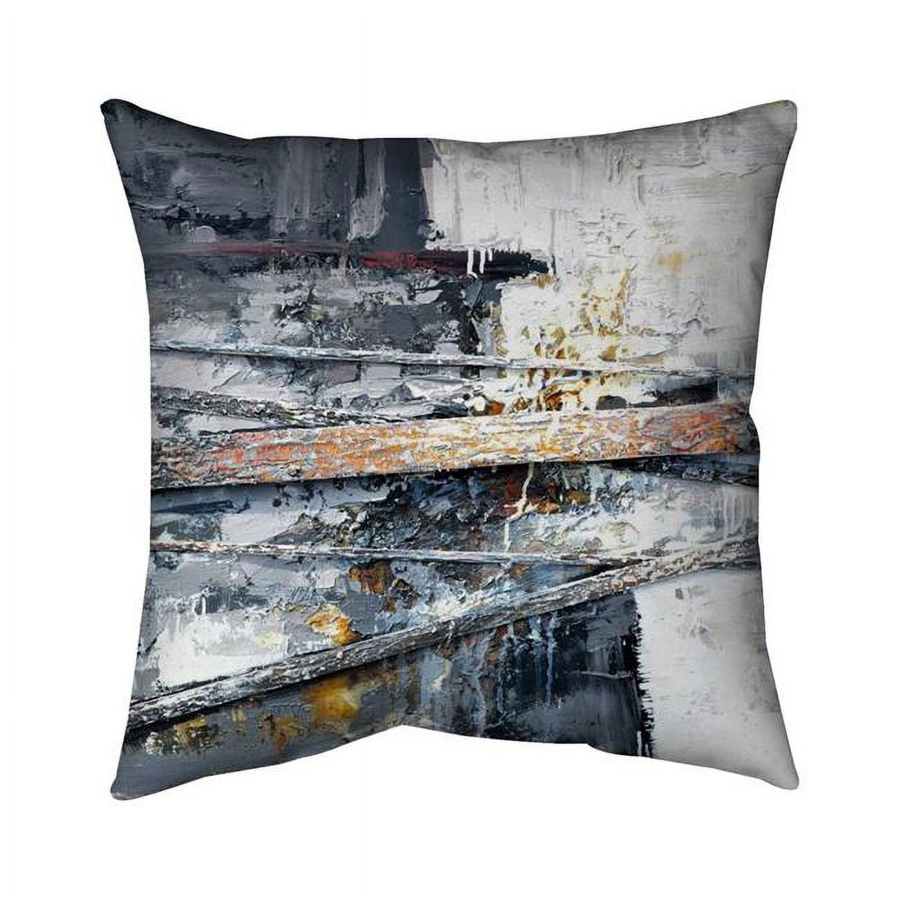 Picture of Begin Home Decor 5542-1616-AB6 16 x 16 in. Texturized Paint Splashing Stripes-Double Sided Print Outdoor Pillow Cover