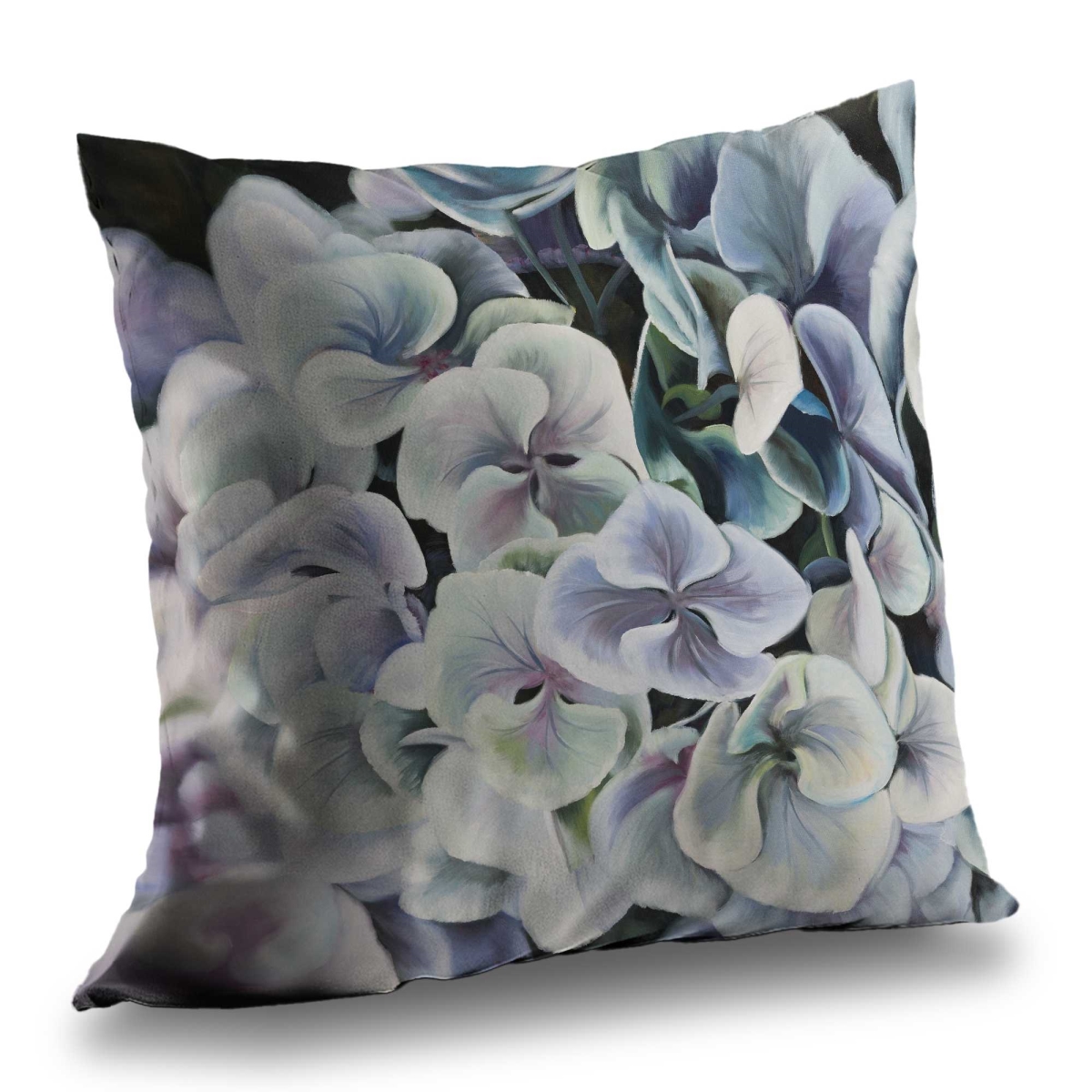 C1PC1414ZQLMVD 14 x 14 in. Colorful Hydrangea Flowers Throw - Floral Poly Twill Decor