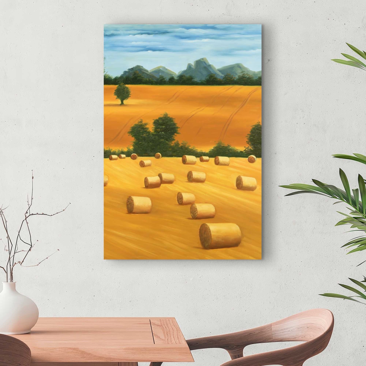 C1RC2436RGS499 24 x 36 in. Hay Bale Fields - Rustic Canvas Art for Home Decor