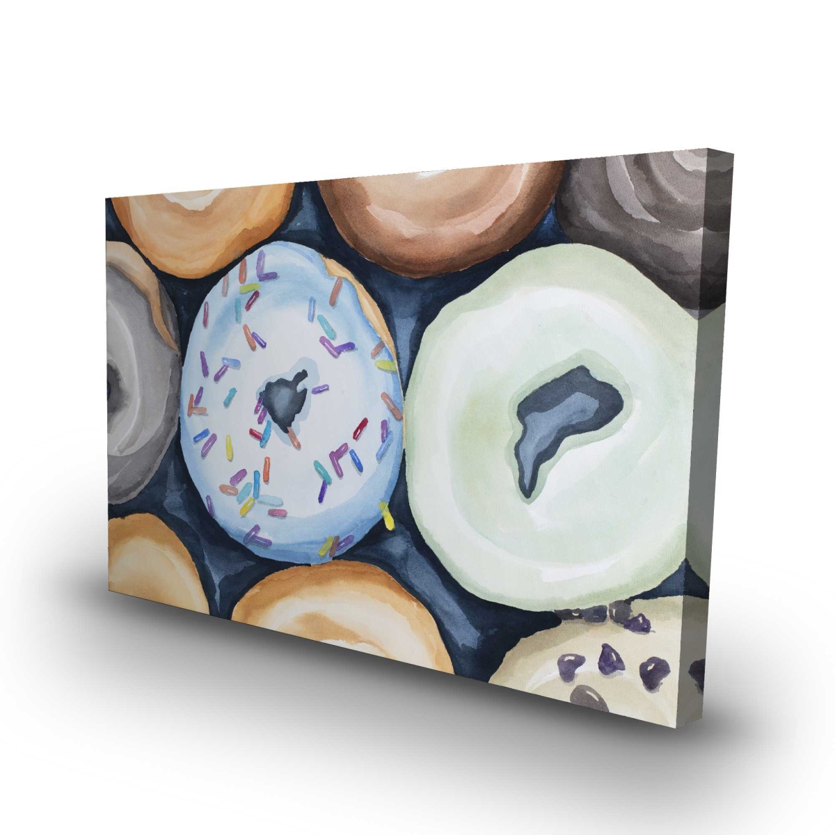 C1RC2436V2RCPX 24 x 36 in. Watercolor Doughnuts with Icing - Gastronomy Kitchen Canvas