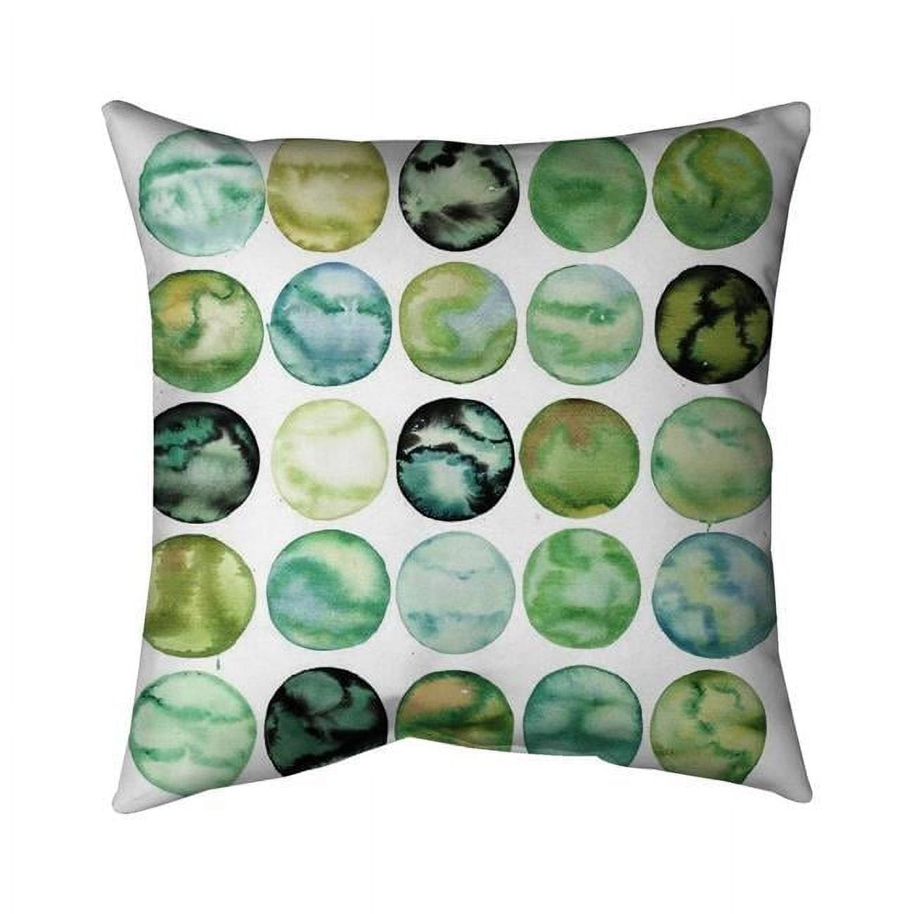 Picture of Begin Home Decor 5542-1616-AB73 16 x 16 in. Green Circles-Double Sided Print Outdoor Pillow Cover