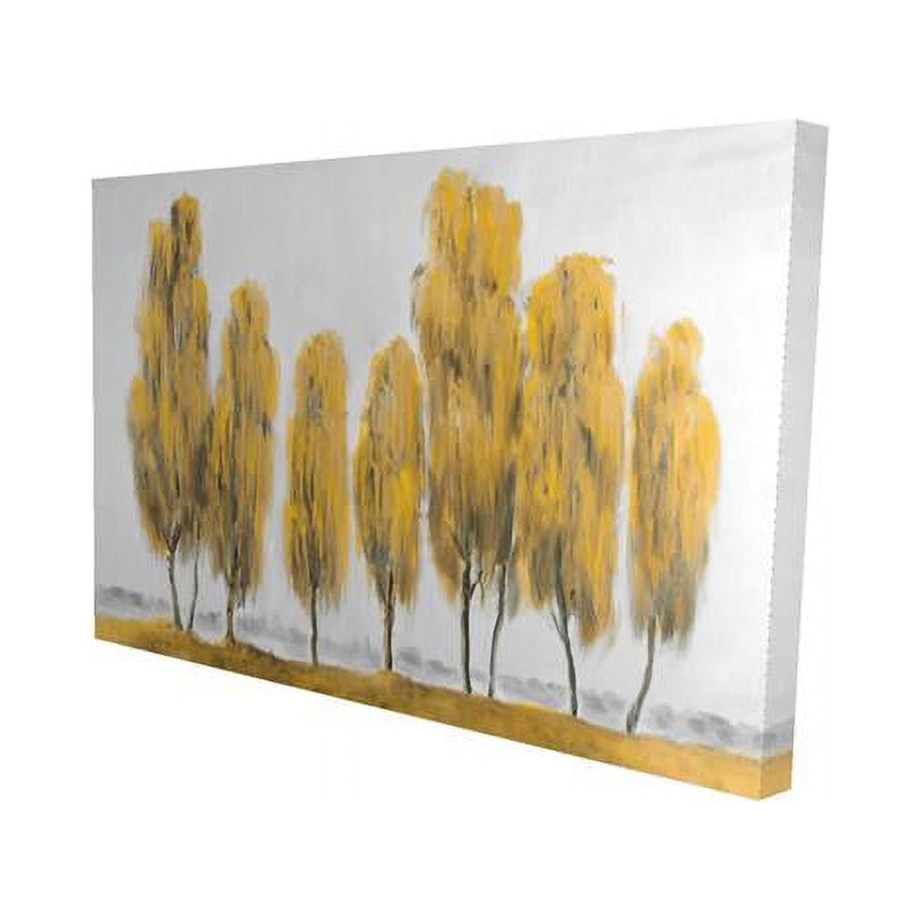 12 x 18 in. Seven Abstract Yellow Trees-Print on Canvas