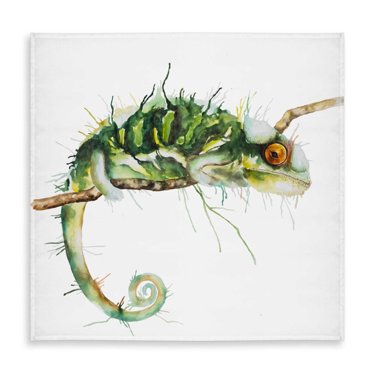 Picture of Begin Home Decor C1TC58584DHF7K 58 x 58 in. Chameleon on the Lookout - Livingroom Reptile Tablecloth