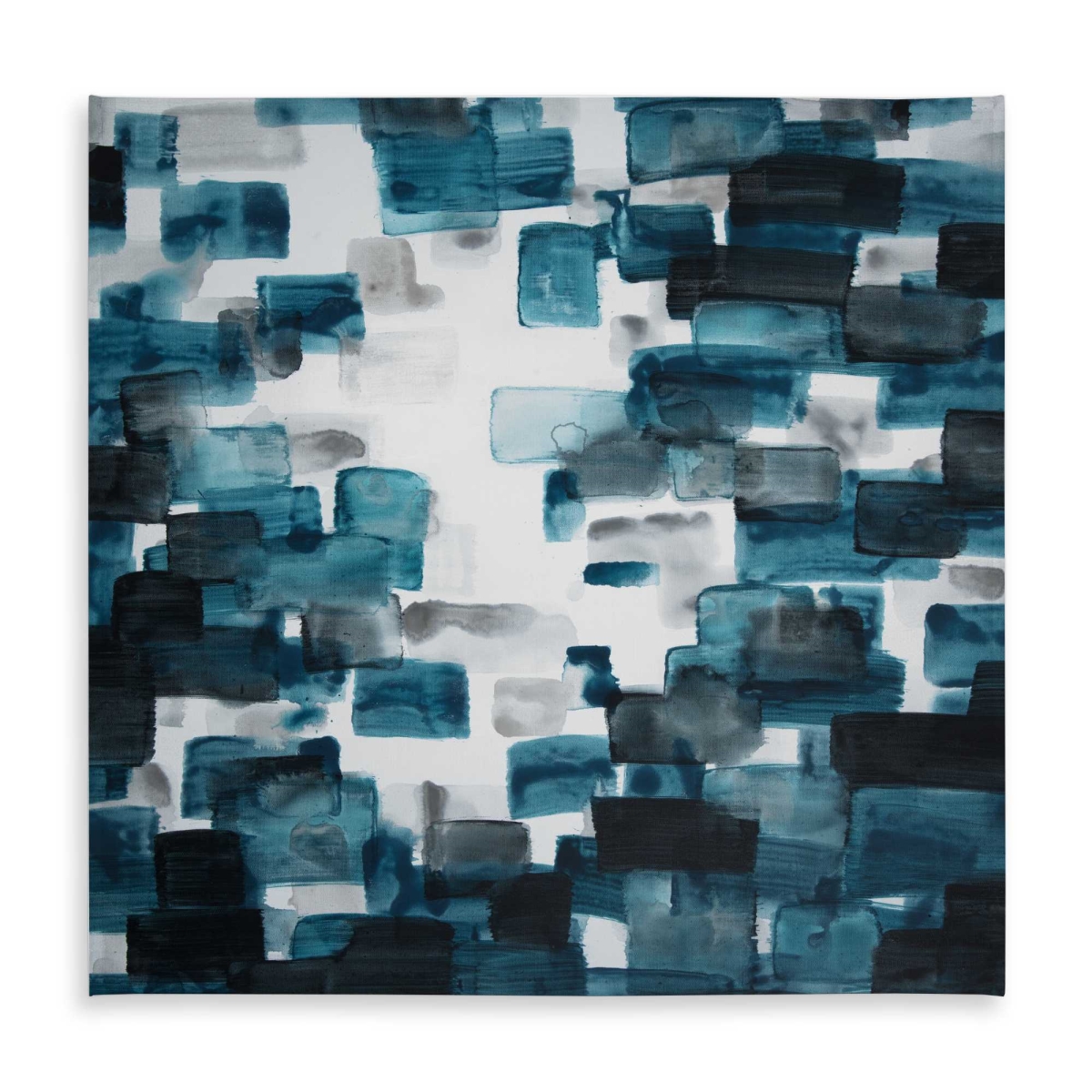 Picture of Begin Home Decor C1TC58588K03CS 58 x 58 in. Turquoise & Gray Shapes Tablecloth - Abstract Blue Decor