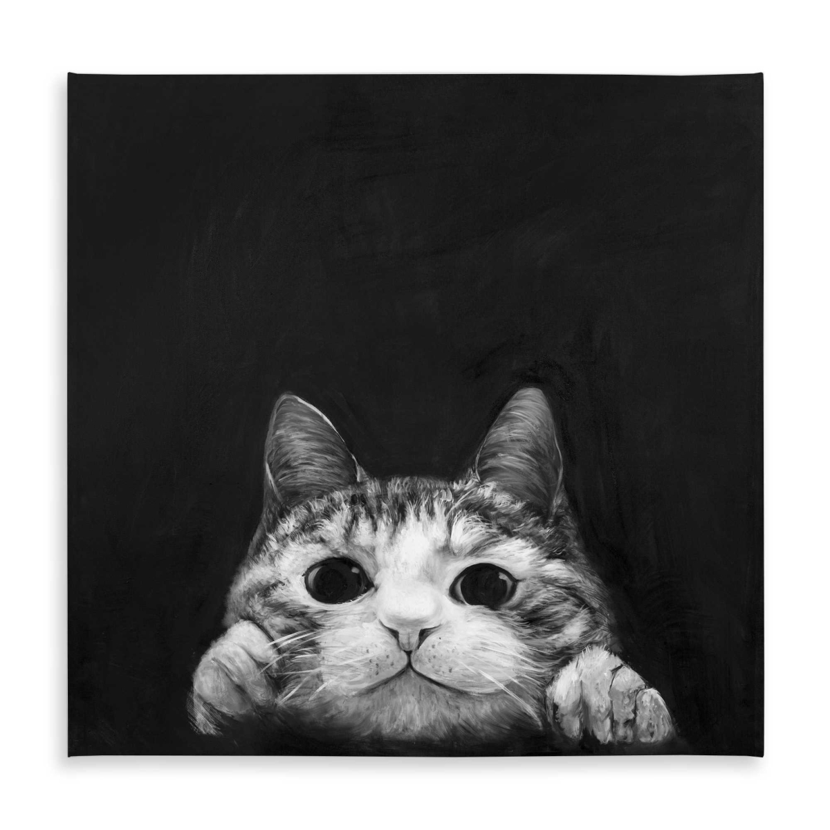 Picture of Begin Home Decor C1TC5858BDOUBP 58 x 58 in. Curious Cat - White Animals Tablecloth for Home Decor
