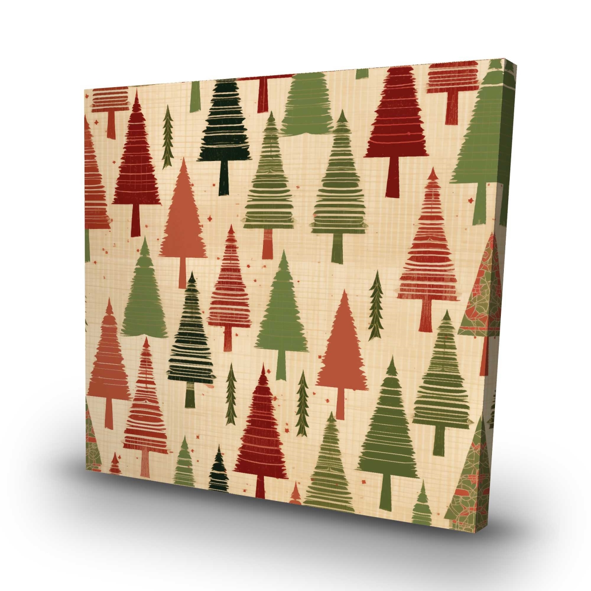 C1RC3232KD3DPQ 32 x 32 in. Christmas Tree Pattern Turquoise Canvas - Home Decor Art