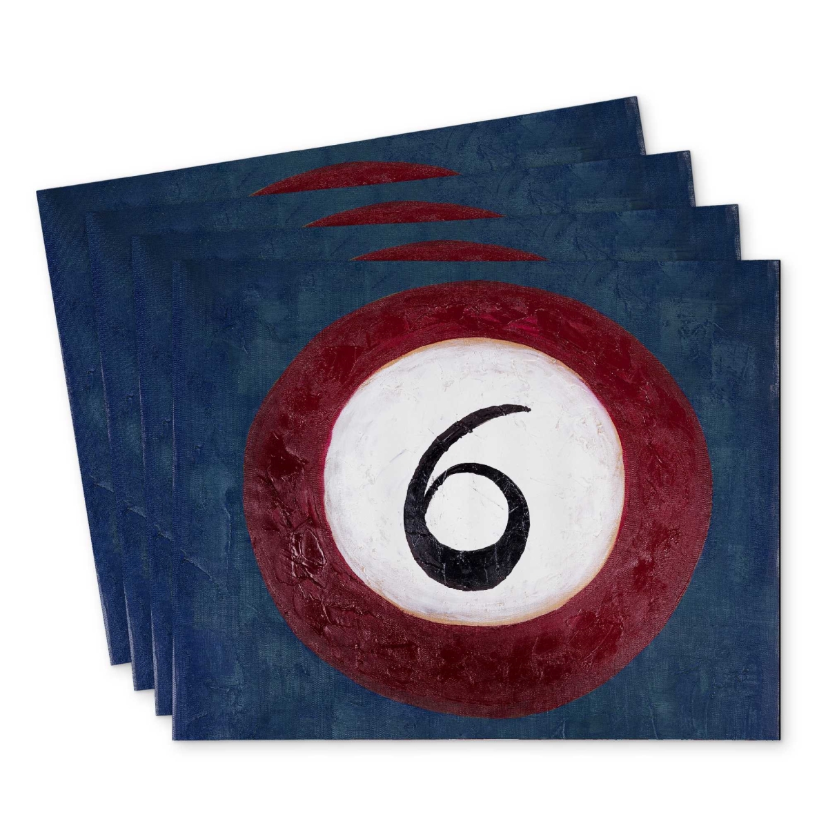 Picture of Begin Home Decor C4PP1418ZBH4IK 14 x 18 in. Billiard Ball No6 Polyester Placemat - Stylish Home Decor - Set of 4