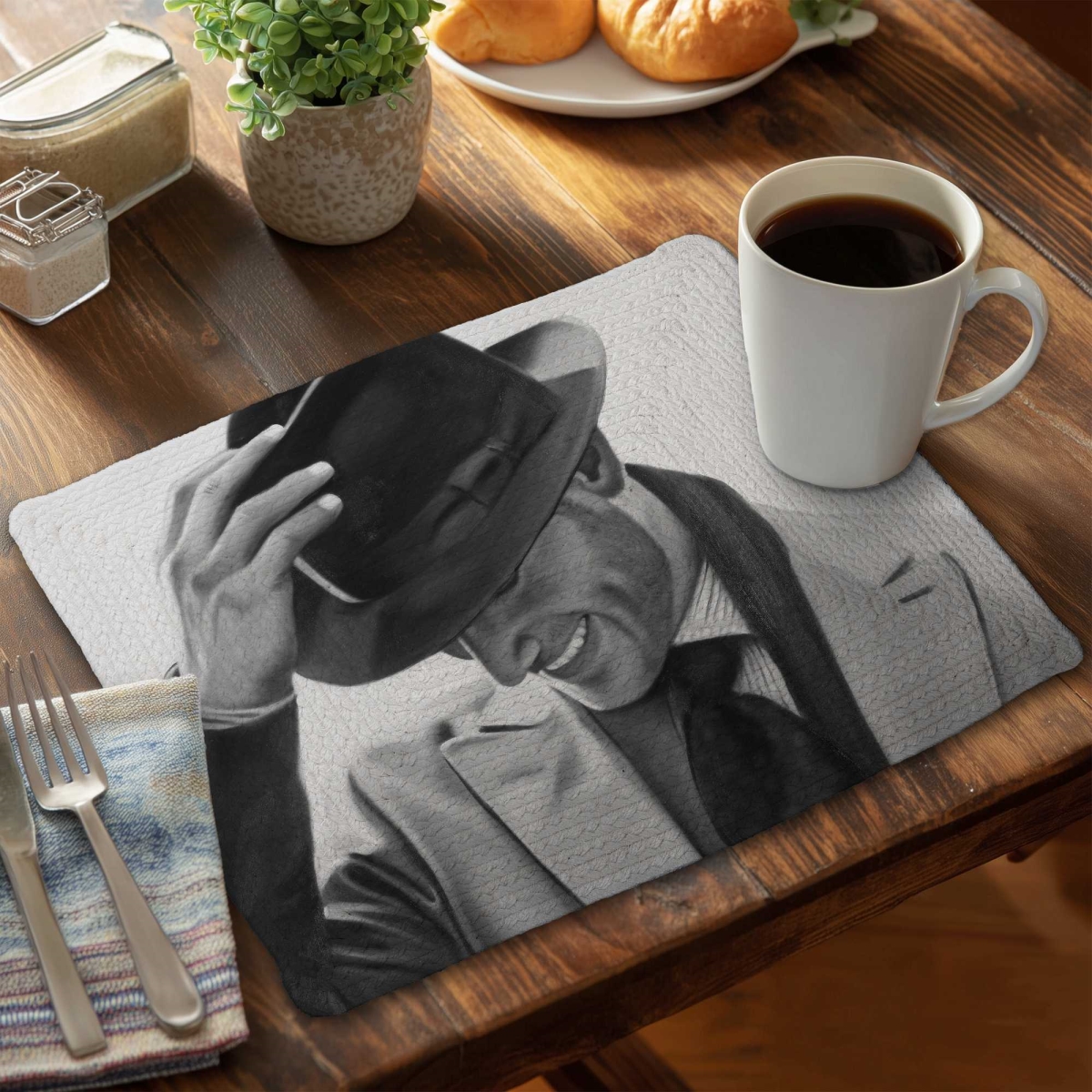 Picture of Begin Home Decor C6BP14186SKMU8 14 x 18 in. Well-Dressed Man Braided Polyester Placemat for Home Decor - Set of 6