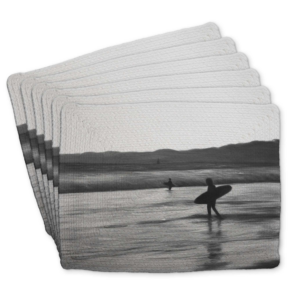 Picture of Begin Home Decor C6BP14187NQ42K 14 x 18 in. Surfers Braided Polyester Placemat - Stylish Home Decor - Set of 6