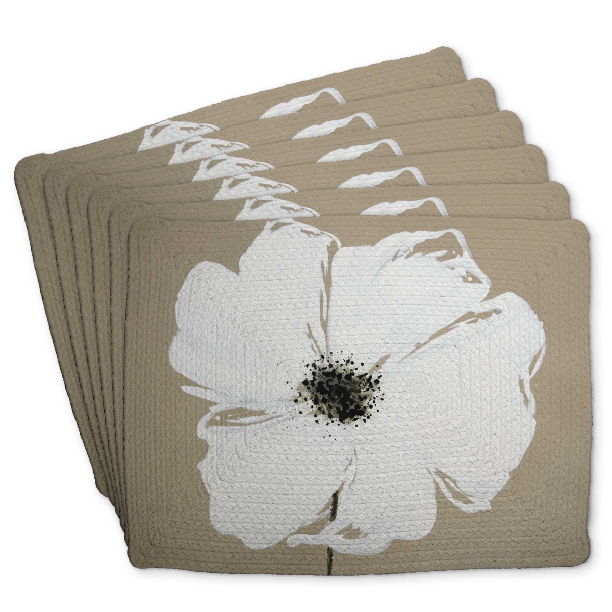 Picture of Begin Home Decor C6BP1418BB8P56 14 x 18 in. Abstract Color Splash Petals Flower Braided Placemat - Decor - Set of 6