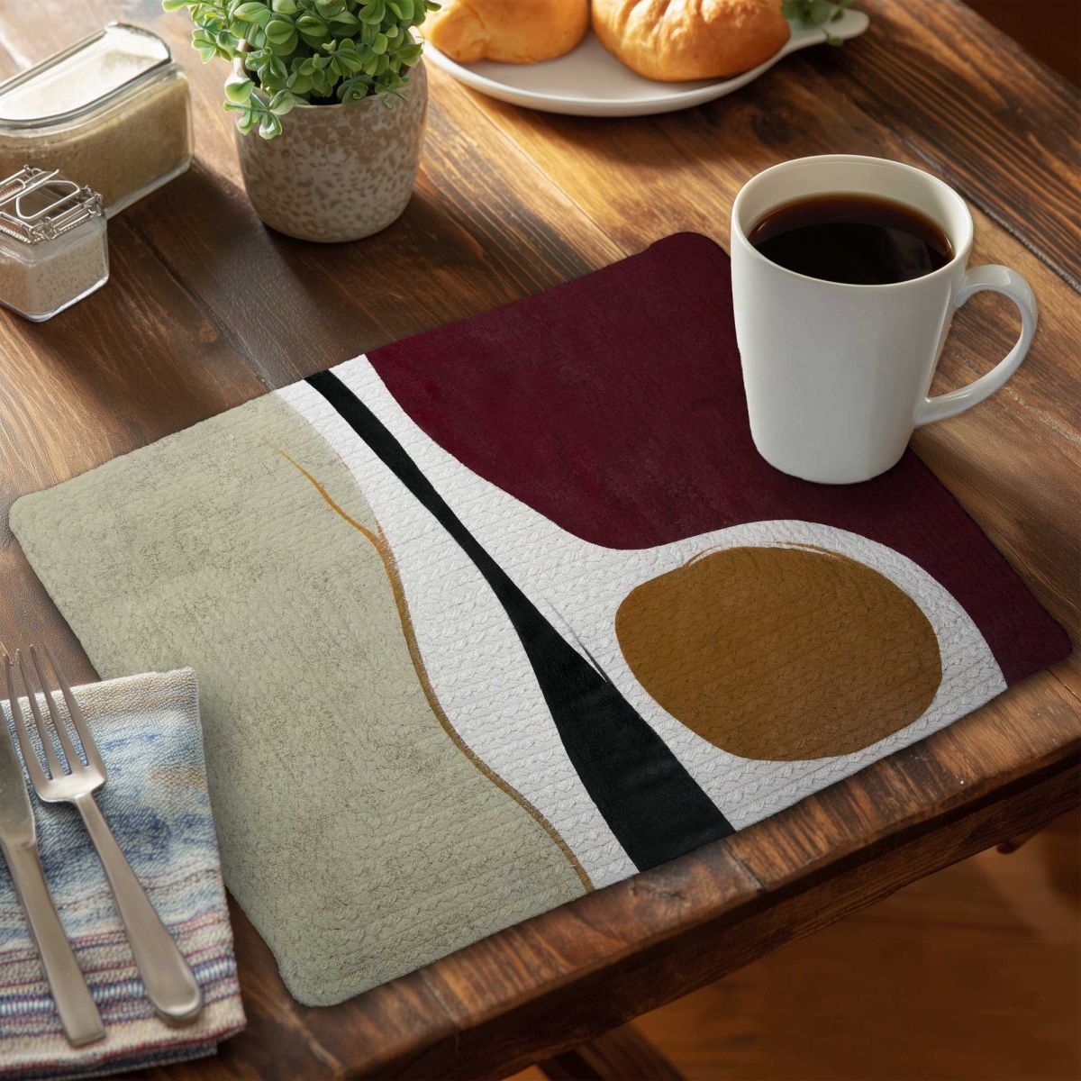 Picture of Begin Home Decor C6BP1418LJ1D36 14 x 18 in. Multiform Braided Polyester Placemat - Stylish Home Decor - Set of 6