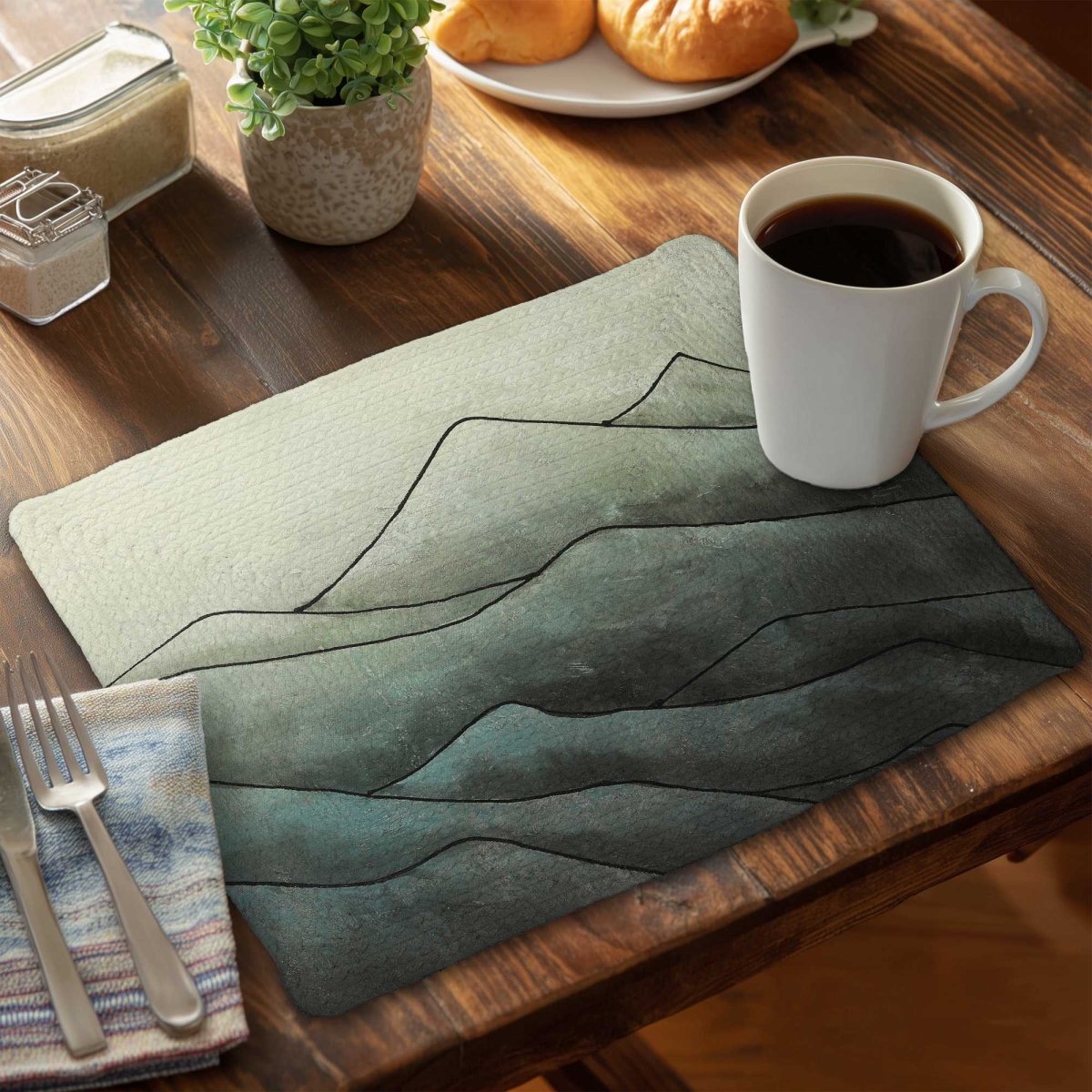 Picture of Begin Home Decor C6BP1418P1CN40 14 x 18 in. In The Waves - Braided Polyester Placemat for Home Decor - Set of 6