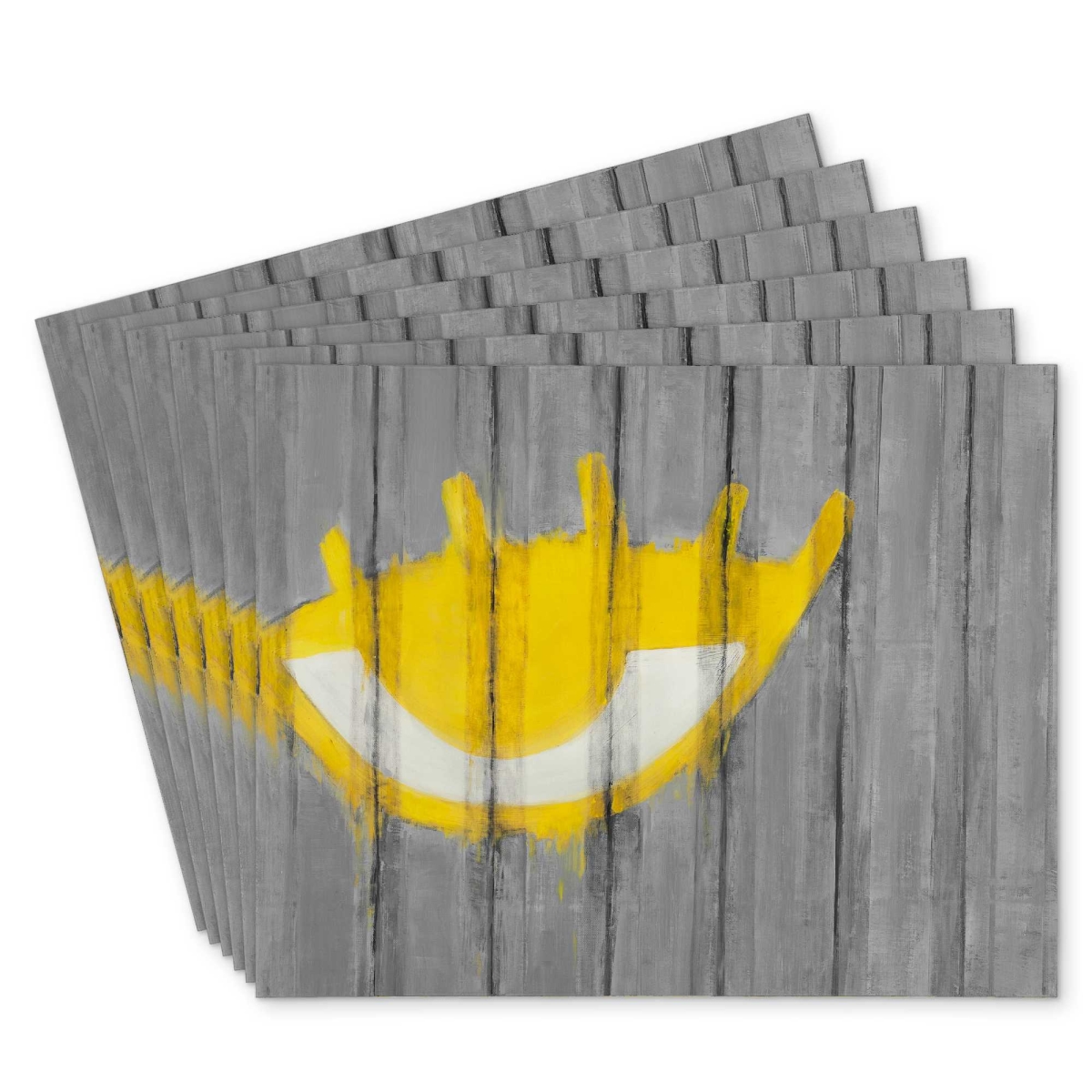 Picture of Begin Home Decor C6PP14181UCXFY 14 x 18 in. Yellow Eye Graffiti Placemat - Polyester Home Decor Accent - Set of 6