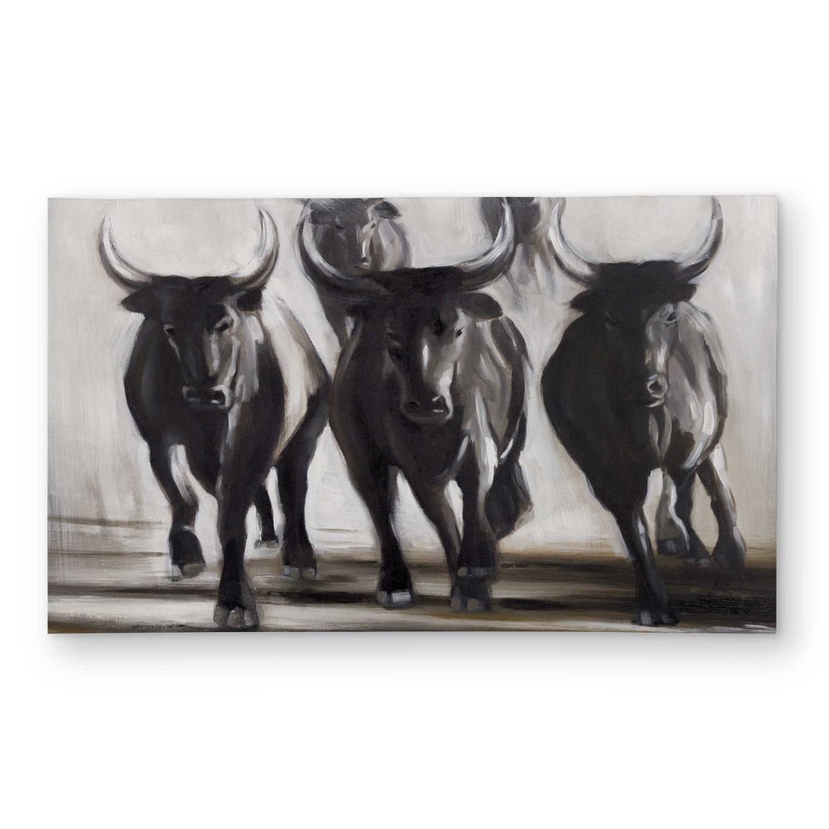 C1ROAR35AVF4KI 3 x 5 ft. Running Fierce Bulls - Rustic Office Outdoor Rectangle Area Rug for Home