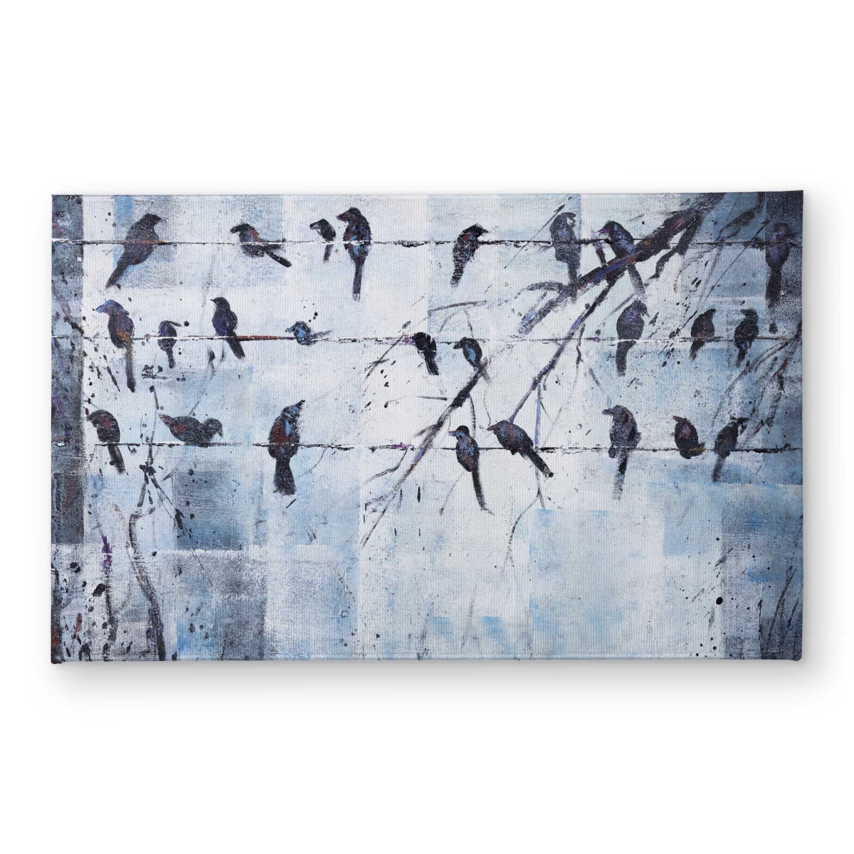 CODM2134BIYTBK 21 x 34 in. Abstract Birds on Electric Wire - Contemporary Door Mat