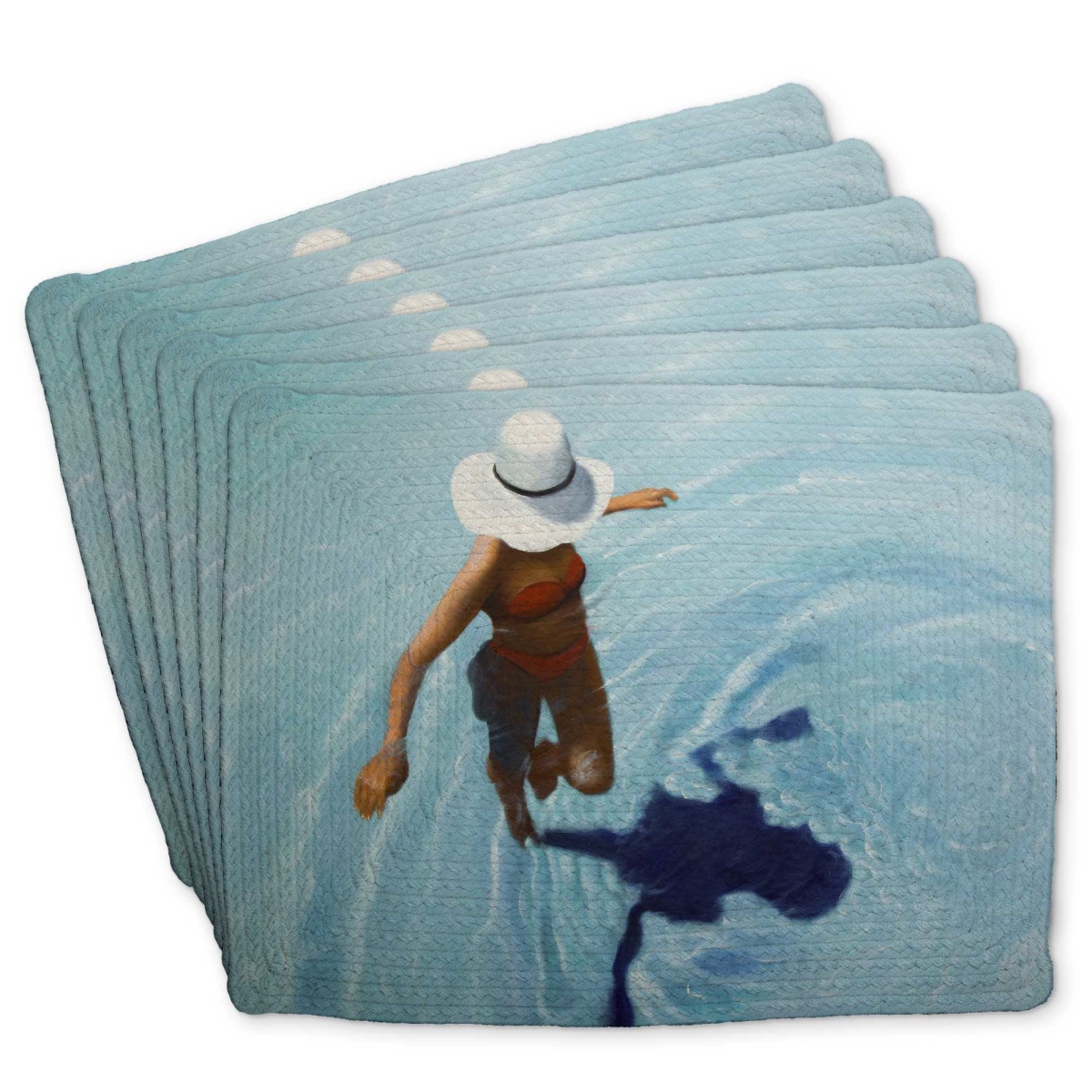 Picture of Begin Home Decor C6BP14187LVZO5 14 x 18 in. On Vacation Braided Polyester Placemat - Home Decor Accent - Set of 6