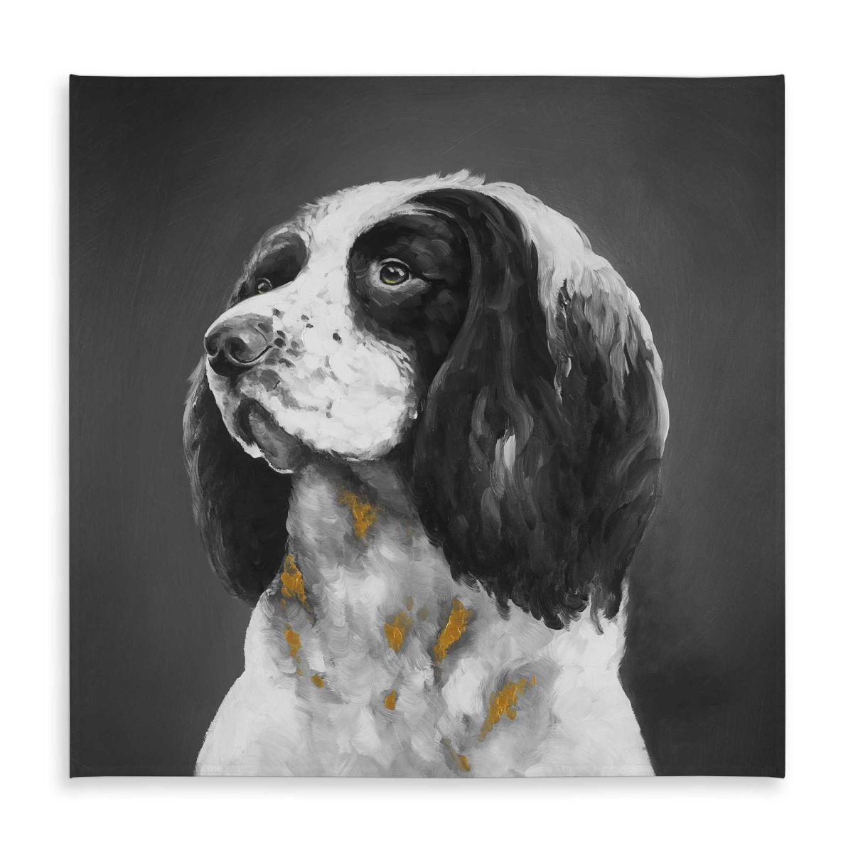 Picture of Begin Home Decor C1TC585826NLE3 58 x 58 in. English Springer Spaniel Dog Tablecloth - Hyperrealist Gray