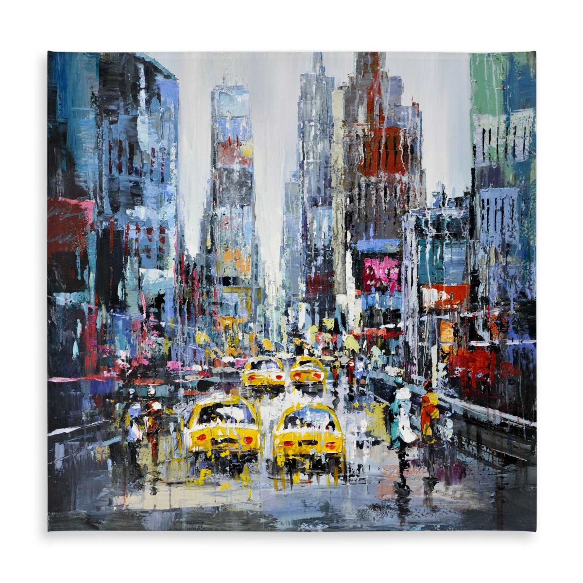 Picture of Begin Home Decor C1TC5858L9XN88 58 x 58 in. Urban Scene Yellow Taxis Tablecloth - Contemporary Decor