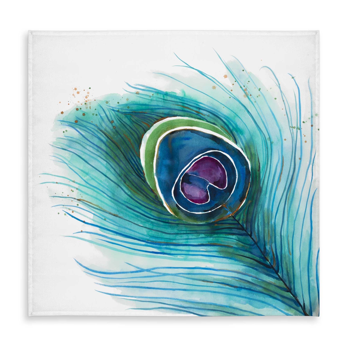 Picture of Begin Home Decor C1TC5858S43WM0 58 x 58 in. Peacock Feather Closeup Tablecloth - Exotic Home Decor