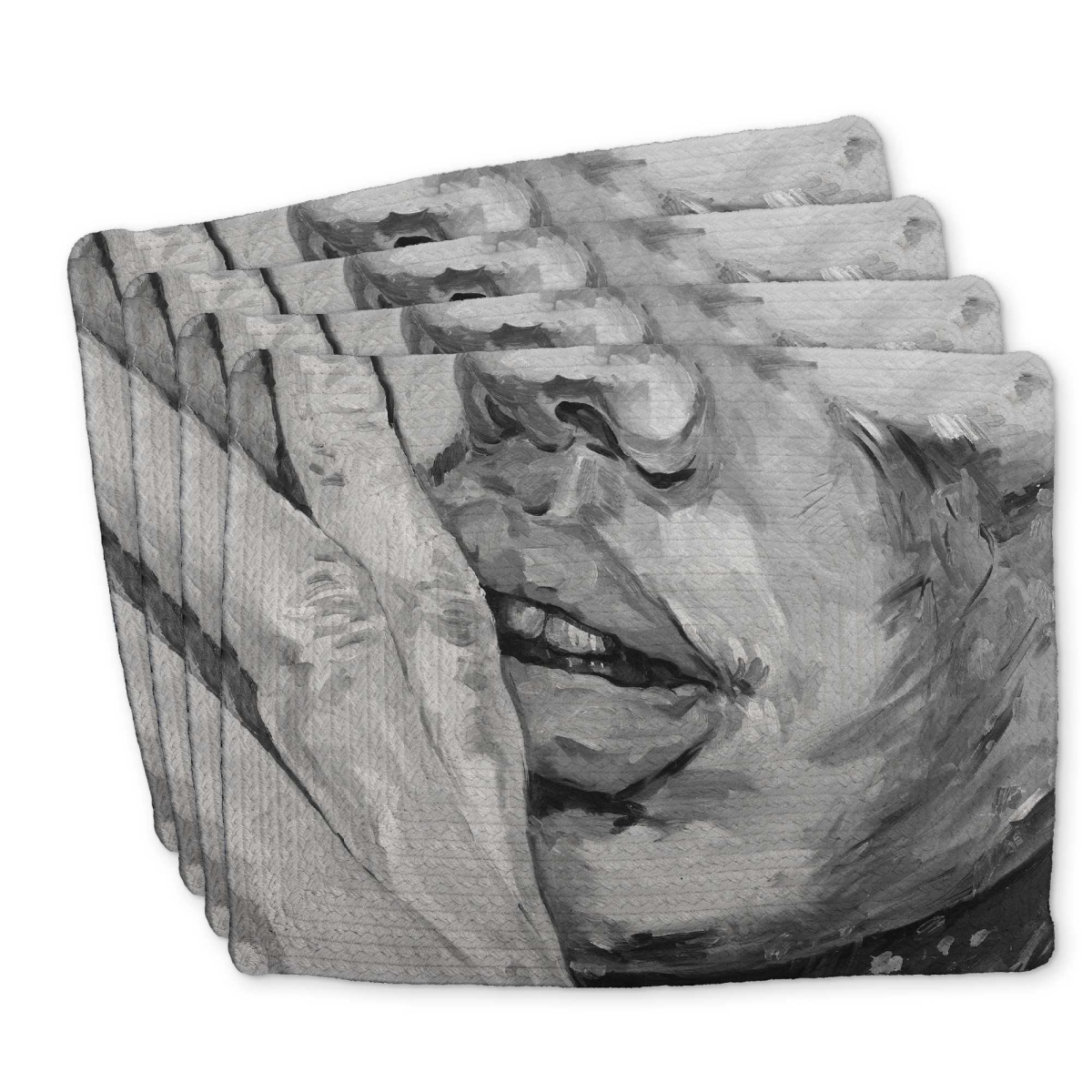Picture of Begin Home Decor C4BP14181O46OW 14 x 18 in. Luscious Lips Braided Polyester Placemat for Home Decor - Set of 4