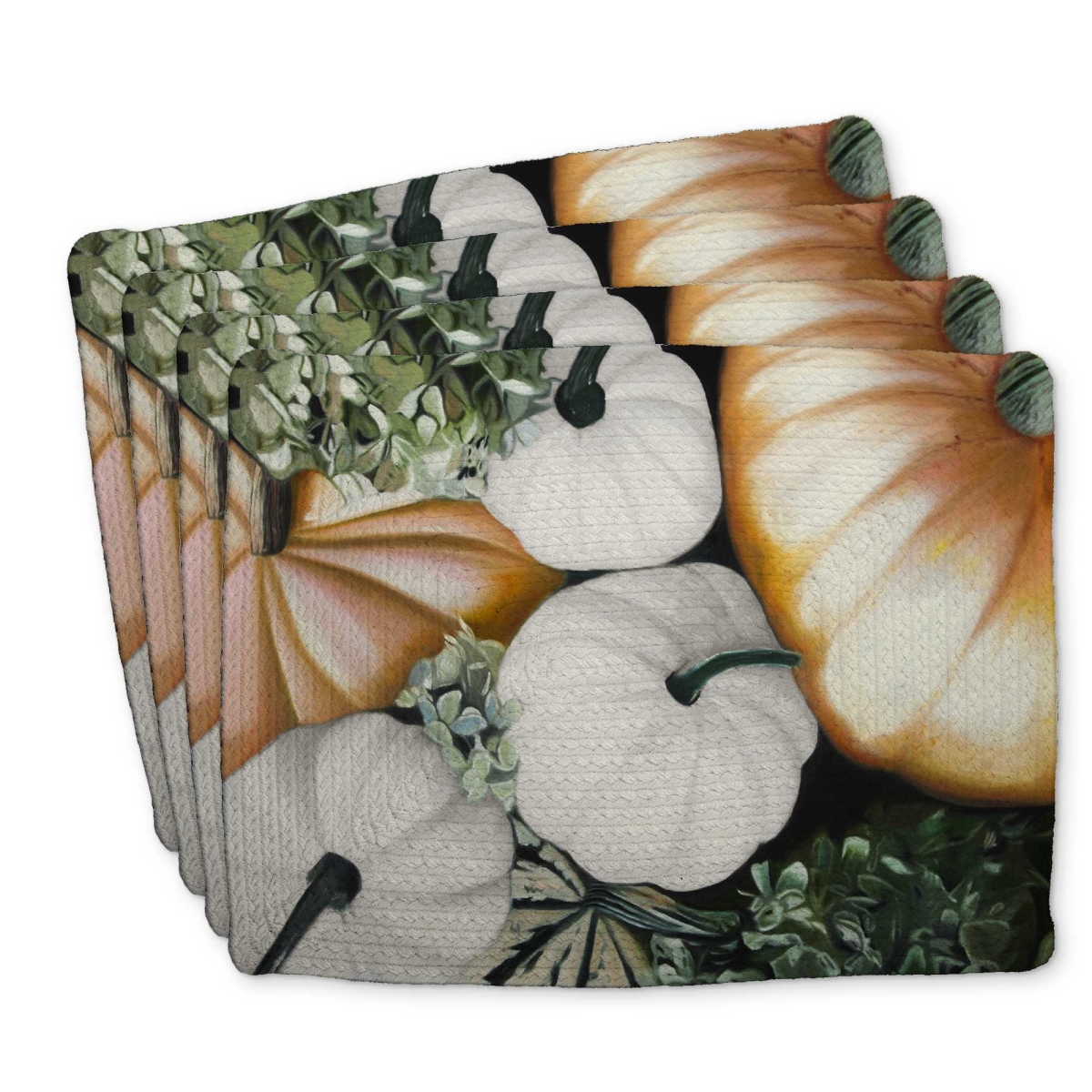 Picture of Begin Home Decor C4BP14184UXF4N 14 x 18 in. Fall Pumpkins Braided Polyester Placemat for Home Decor - Set of 4